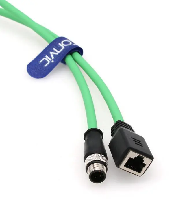 Alt view image 3 of 4 - Eonvic Industrial Ethernet M12 4 Pin Male D-Code to RJ45 Female Gigabit High Flex Cat6 Shielded Ethernet Extension Cable, 4pin Male M12 to RJ45 Female 1M