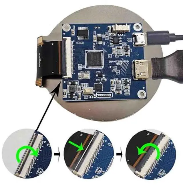 Alt view image 3 of 5 - FanyiTek 2.8 inch 480X480 IPS MIPI 330nit Circle LCD Screen and 40 pins Controller Board