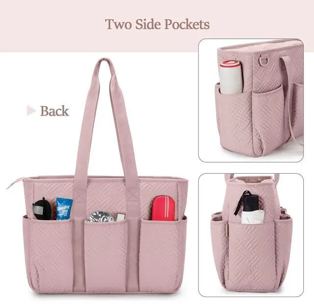 Alt view image 4 of 5 - Fasrom Women's Large Tote Bag - Work Bag with Laptop Compartment, Pink