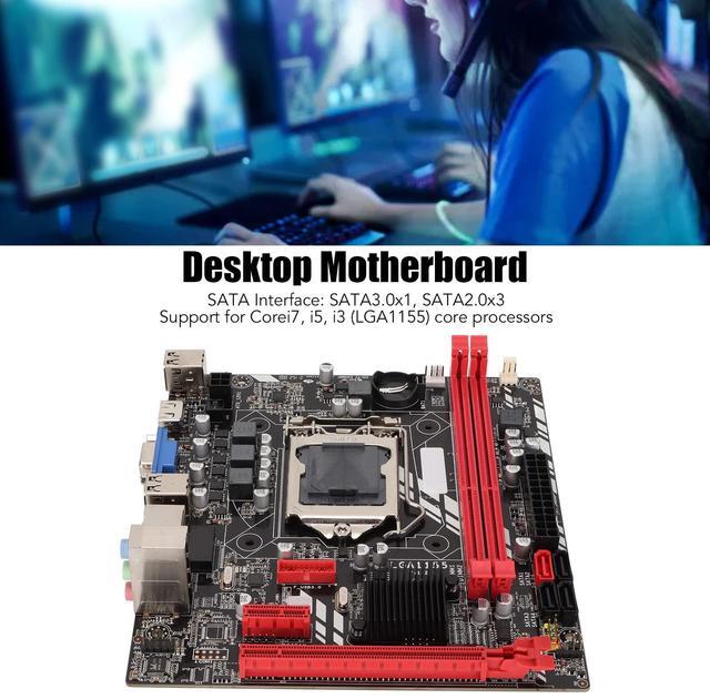 Alt view image 2 of 5 - B75M Custom PC Motherboard LGA1155 Motherboard Support 1155 Pins I3 I5 I7 Processor, 2 DDR3 Memory Slots, VGA, HDMI, PCI E1, SATA