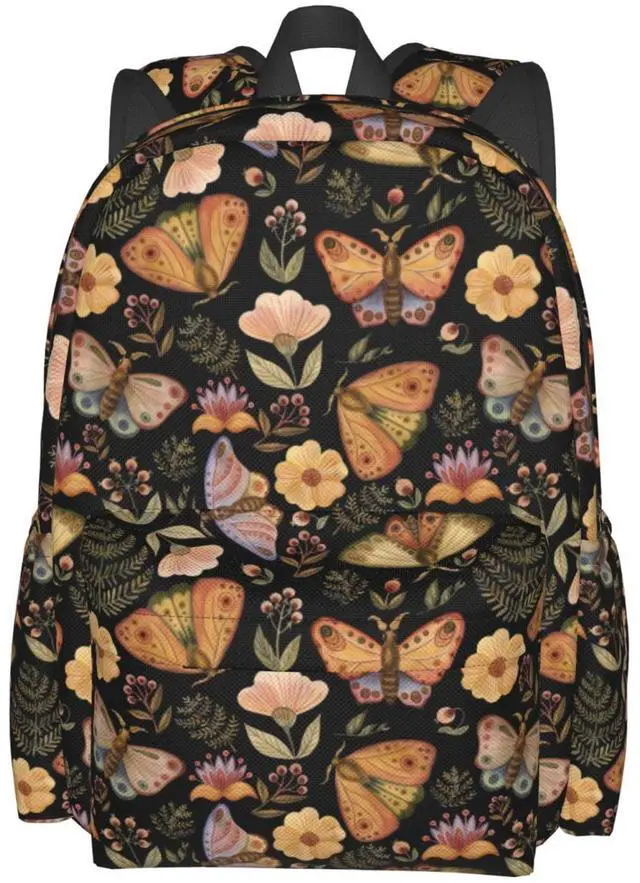 Main image of FREEHOTU Moth Butterfly Witchy Backpack For Men Women With Adjustable Padded Shoulder Straps Daypack For College Travel