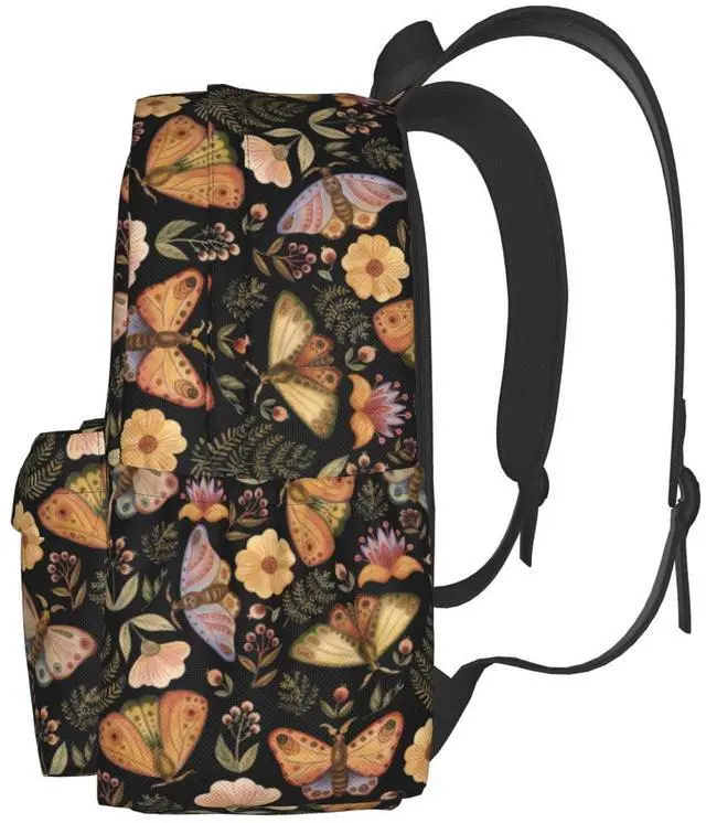 Alt view image 3 of 5 - FREEHOTU Moth Butterfly Witchy Backpack For Men Women With Adjustable Padded Shoulder Straps Daypack For College Travel