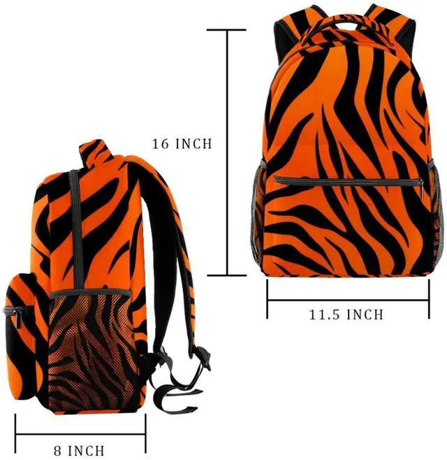 Alt view image 2 of 5 - FVQL Abstract Animal Tiger Print Backpack Purse for Women Laptop Travel Bag with Multiple Pockets for Men Women Backpack