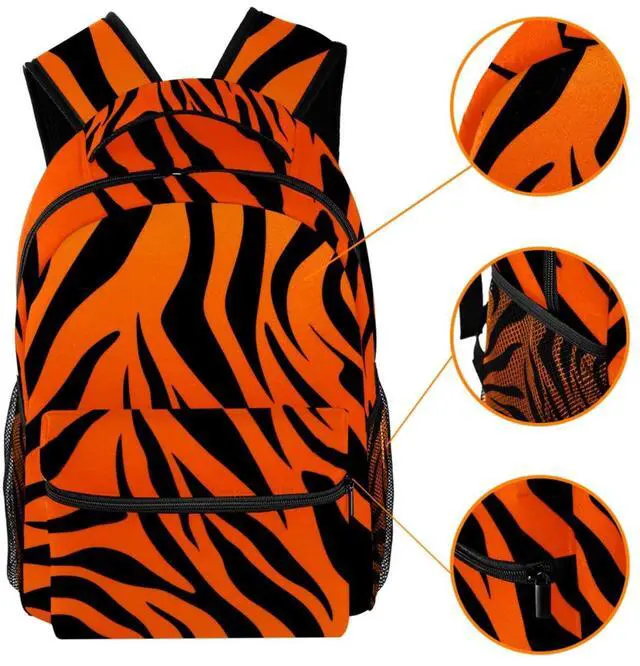 Alt view image 3 of 5 - FVQL Abstract Animal Tiger Print Backpack Purse for Women Laptop Travel Bag with Multiple Pockets for Men Women Backpack