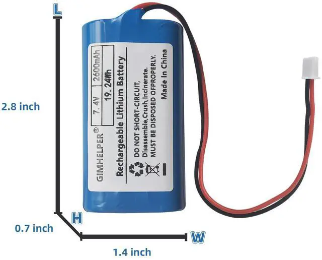 Alt view image 2 of 5 - 7.4v 2600mah Rechargeable Battery Lithium Li ion Batteries 7.4v Rechargeable Battery (Upgraded) Compatible for Multiple Device 7.4v 2600mah Batteries with PH 2.54 & PH 2.0 JST Connector and Tool (2)