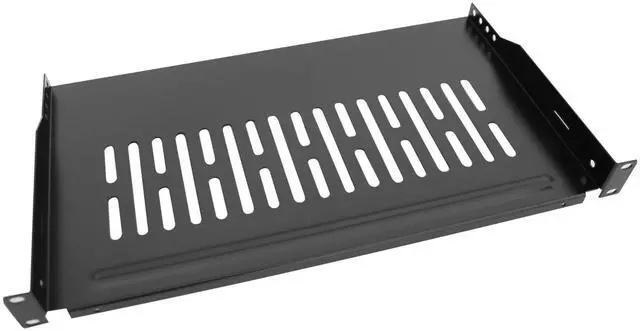 Alt view image 3 of 5 - 2 Pack 1U 10" Server Rack Tray Shelf - Universal Vented Rack Mount Cantilever Tray for 19" Network Equipment Rack & Cabinet - Heavy Duty Steel Weight Capacity 55lb Black (1U10, 10INCH)