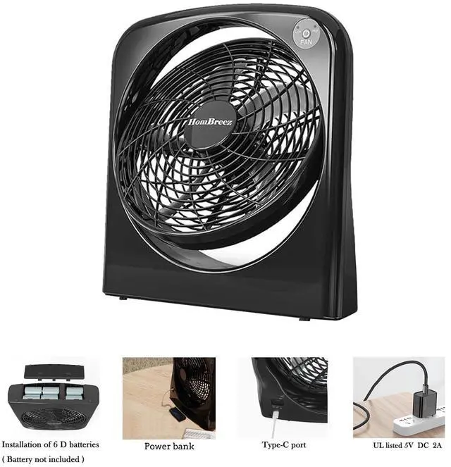 Alt view image 3 of 4 - HomBreez Black Fan 06