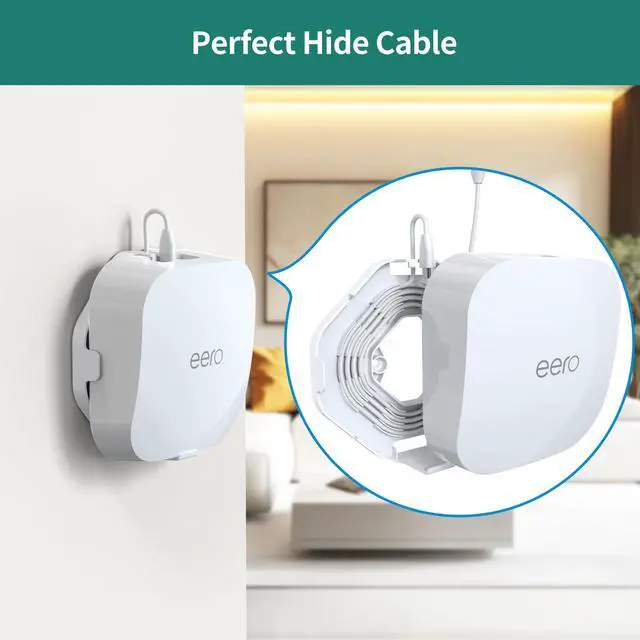Alt view image 5 of 5 - HomeMount Made for eero Pro 6/6e Wall Mount - Secure & Sleek Cable Management, Compatible with eero Pro 6/6e, Durable ABS Material, Easy Installation (2 Mounts)