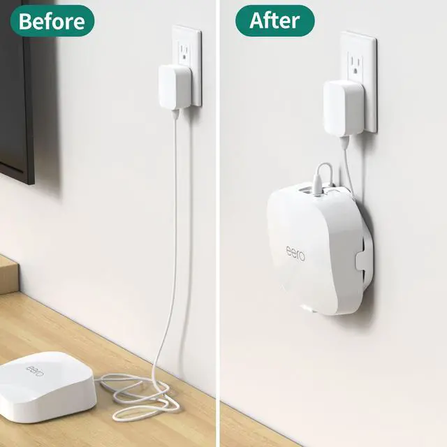 Alt view image 4 of 5 - HomeMount Made for eero Pro 6/6e Wall Mount - Secure & Sleek Cable Management, Compatible with eero Pro 6/6e, Durable ABS Material, Easy Installation (2 Mounts)