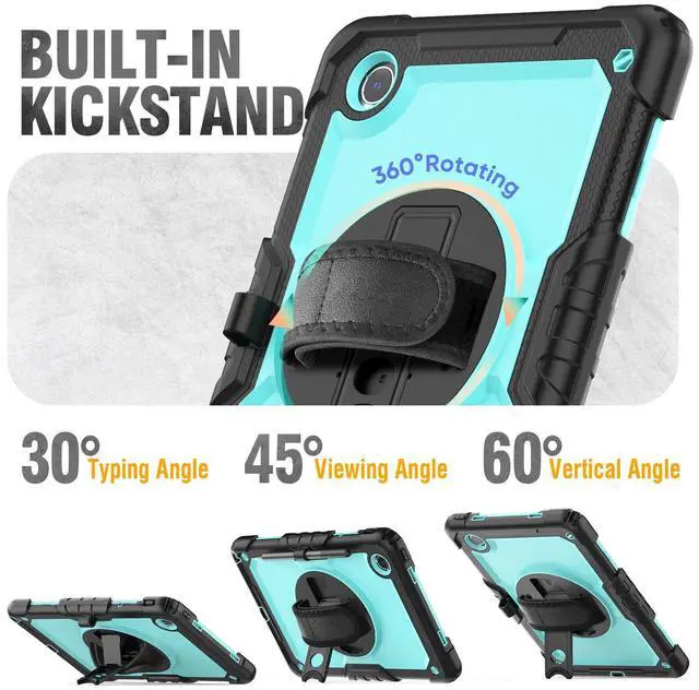 Alt view image 4 of 5 - HXCASEAC Case for Lenovo Tab M11/K11 LTE 11 with Screen Protector/Pen Holder/Rotating Hand Strap/Stand, Protective M11 Tablet Case (TB-330FU/TB-330XU) Cover 2024, Light Blue