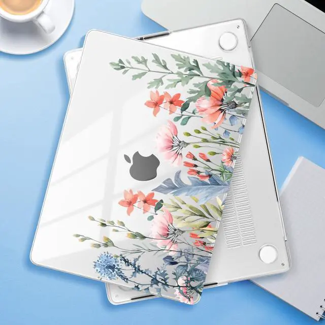 Alt view image 3 of 5 - ICEKEE for M4 MacBook Pro 14 inch Case 2024A3112 A3401 A3185 2023M3 A2918 A2992 M2 A2779 2021M1 A2442  Pro/Max, Plastic Hard Shell Cover for Mac Pro 14", Floral Illustration
