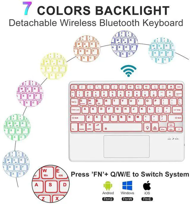 Alt view image 3 of 5 - for iPad Pro 11-inch Case with Keyboard (M4) - Magnetic Wireless Bluetooth Keyboard with Multi-Touch Trackpad 7 Colors Backlit Stain Proof Folio Keyboard Cover for iPad Pro 11 Inch 2024,Light Pink