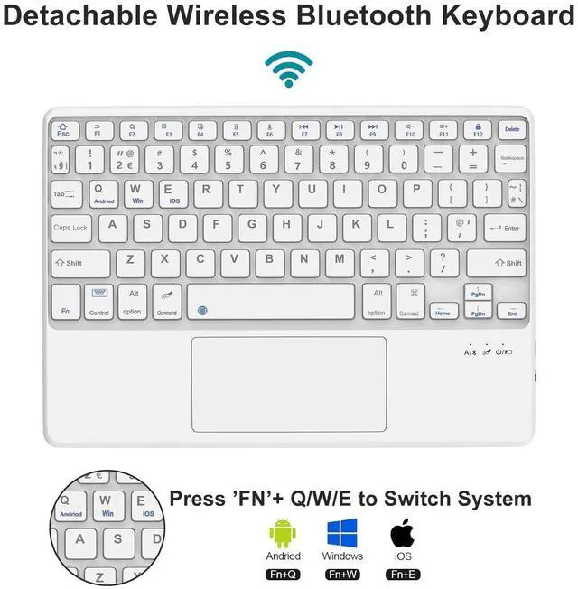 Alt view image 3 of 5 - for iPad 11th Gen A16 11inch 2025 & 10th Gen 10.9 inch 2022 Case with Keyboard, Multi-Touch Trackpad, Detachable Wireless Bluetooth Keyboard, Thin & Light Folio Smart Cover Case, Rechargable, Grey