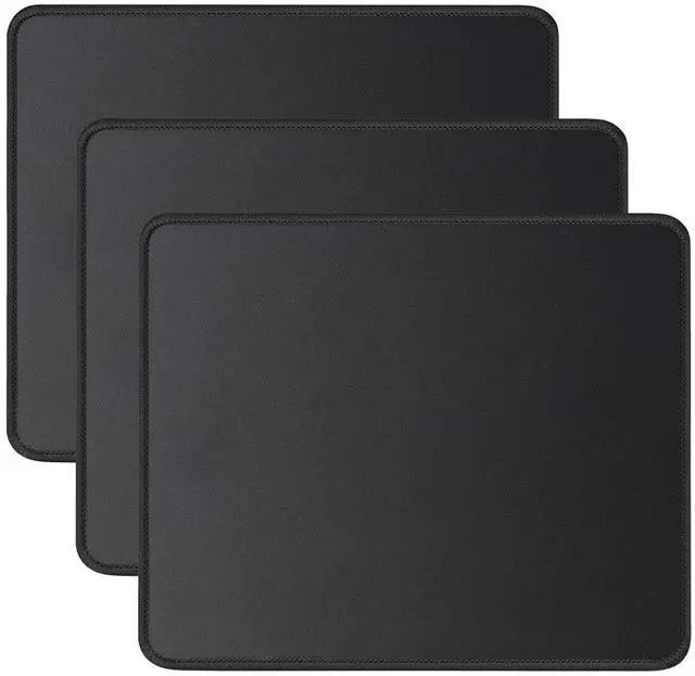 Alt view image 2 of 5 - JIKIOU 3 Pack Mouse Pad with Stitched Edge 10.2x8.3x0.12inch & Ergonomic Gel Mouse Pad with Wrist Support 9.2 x 8.1 inch & Memory Foam Mouse Wrist Rest 2 PackBlack in Bundle