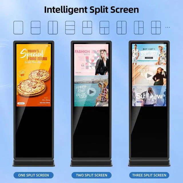 Alt view image 3 of 5 - JIYANG 32 Inch Indoor Touchscreen Digital Signage Floor Standing Digital Interactive Kiosks LCD Totem Monitor with WiFi/USB Input Auto Media Player Android System,Free Customization Logo