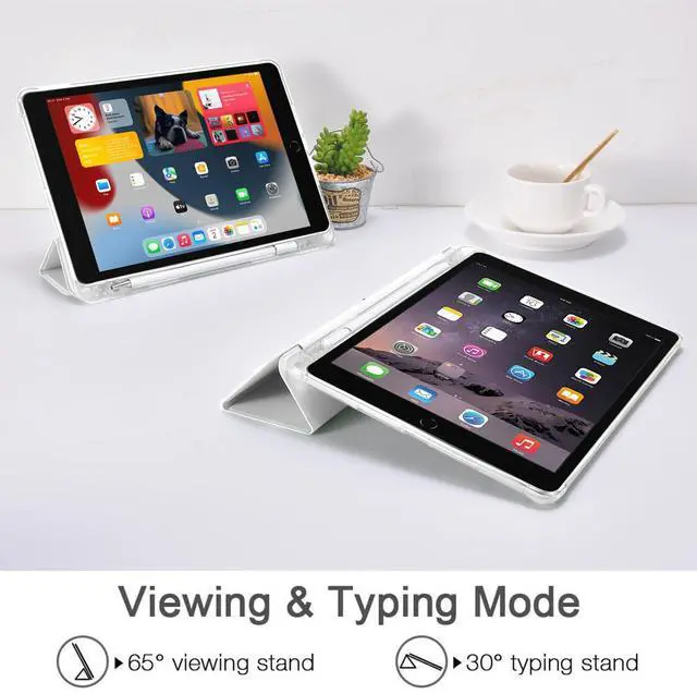 Alt view image 3 of 4 - JOYLAND Dark Blue Bow Pad Case for iPad 7th/8th/9th Generation, with Pencil Holder - Auto Wake/Sleep, Anti-Scratch Shockproof Premium Folio Stand Case for iPad 2019/2020/2021-10.2 inch