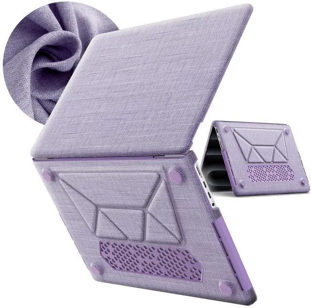 Main image of KAIJIAbox Case for MacBook Pro 14 Inch M4 2024,Foldable Stand Woven Fabric Protective Case for MacBook Pro 14 Inch(2021/2024)[M4/A2442 M1 Pro / M1 Max/A2779/M3 A2918 A2992](Purple)