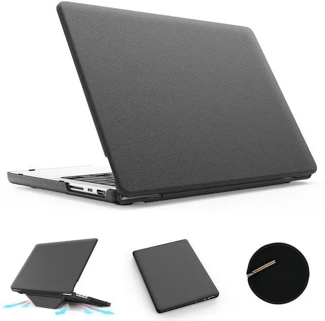 Main image of KAIJIAbox Case for MacBook Pro 14 Inch M4 2024,Foldable Stand Exquisite PU Leather Protective Cover for MacBook Pro 14 Inch(2021/2024)[M4/A2442 M1 Pro / M1 Max/A2779/M3 A2918 A2992](Grey)