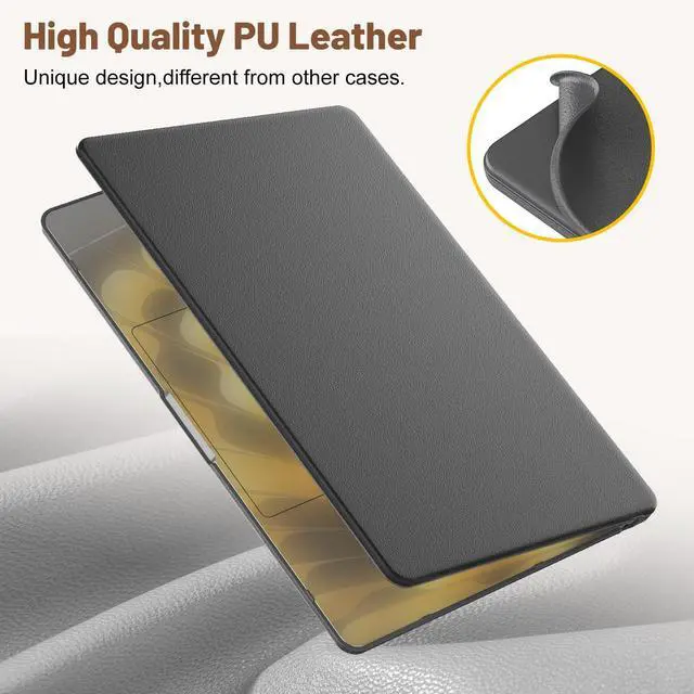 Alt view image 4 of 5 - KAIJIAbox Case for MacBook Air 15 Inch Case,Foldable Stand and Mouse Pad/Bag,Plastic Hard Shell,Exquisite PU Leather Protective Cover for MacBook Air 15 Inch(2022/2024/2025)[M2 A2941/M3 A3114](Grey)
