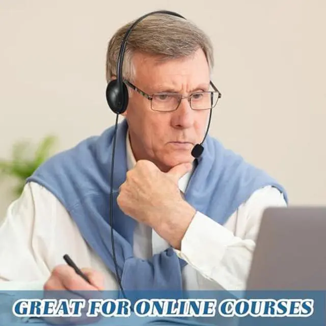 Alt view image 4 of 5 - Kathfly 80 Packs Classroom Headphones with Microphone School Student Stereo Headphones Adjustable Office Conference Headphones with 3.5mm Plug for Kid Adult School Tablet Business Call Center