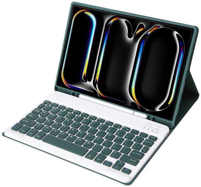 Alt view image 3 of 5 - KcoxdCn Slim Candy Colors Keyboard Case Compatible with iPad Pro 11 Inch (M4) (5th Gen) 2024 Released with S Pen Holder, Mutil Angles Stand Cover Detachable Wireless Keyboard (Dark Green)