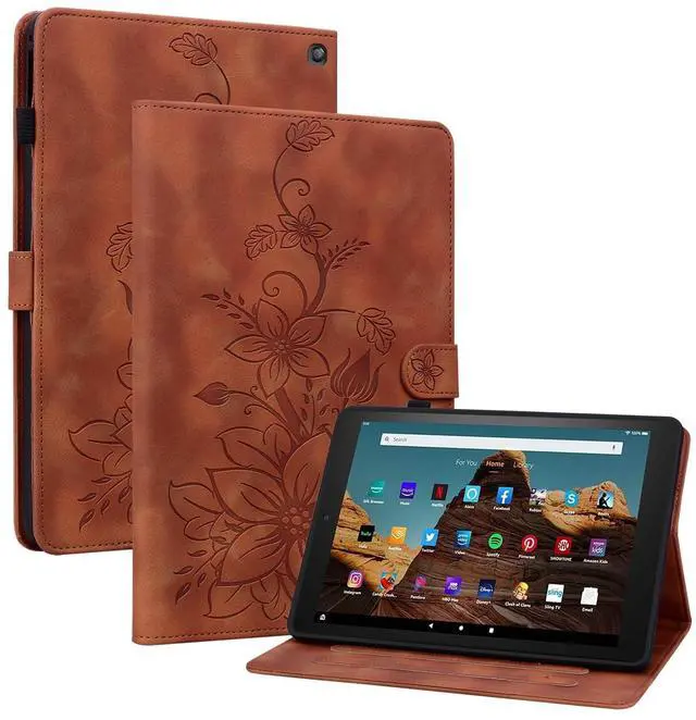 Main image of KEFBWAO Case for All-New  Fire HD 10 and 10 Plus Tablet (13th/11th Generation, 2023/2021 Release), Magnetic Clasp Stand Leather Case with Pen Holder for Fire HD 10 2023 Tablet, Brown
