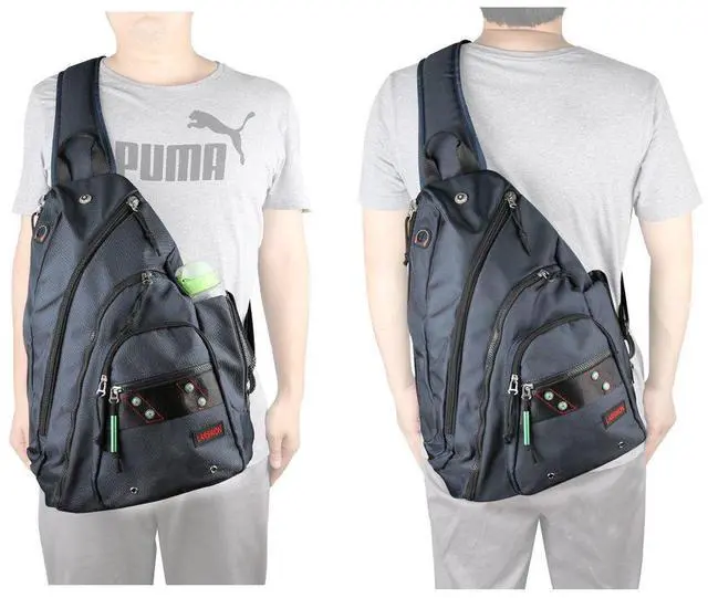 Alt view image 2 of 5 - Larswon Sling Backpack, Sling Bag Laptop, Crossbody Bag Men, Shoulder Bags Blue