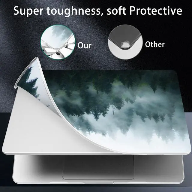 Alt view image 4 of 5 - Lepeoac for MacBook Pro 16 inch Case 2021 2022 2023 2024 Release A3186 A3403 M4 A2991 M3 A2780 M2 A2485 M1 Pro/Max, Hard Shell Case with Screen Protector & Keyboard Cover, Forest