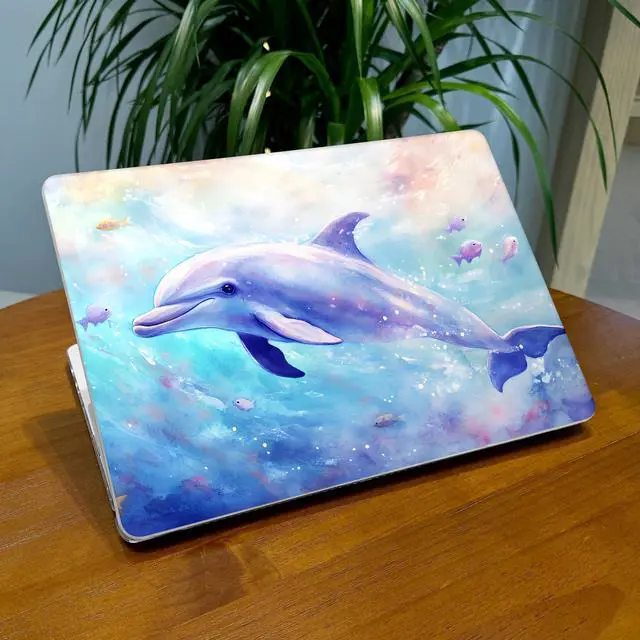 Alt view image 4 of 5 - Lepeoac Case for MacBook Air 15 Inch 2025 2024 2023 Release M4 A3241 M3 A3114 M2 A2941, Hard Shell with Screen Protector & Keyboard Cover, Compatible with Touch ID, Blue Whale