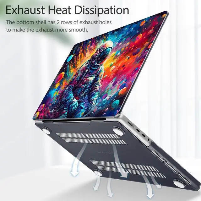 Alt view image 5 of 5 - Lepeoac for MacBook Pro 16 inch Case 2021 2022 2023 2024 Release A3186 A3403 M4 A2991 M3 A2780 M2 A2485 M1 Pro/Max, Hard Shell Case with Screen Protector & Keyboard Cover, Astronaut