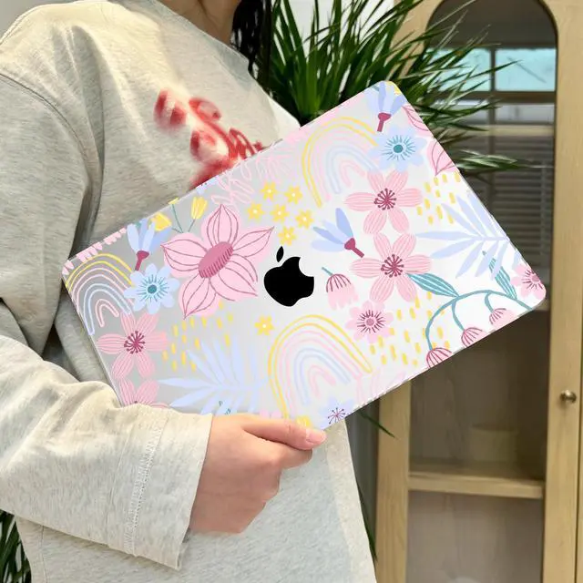 Alt view image 5 of 5 - Lepeoac Case for MacBook Air 15 Inch 2025 2024 2023 Release M4 A3241 M3 A3114 M2 A2941, Hard Shell with Screen Protector & Keyboard Cover, Compatible with Touch ID, Florals