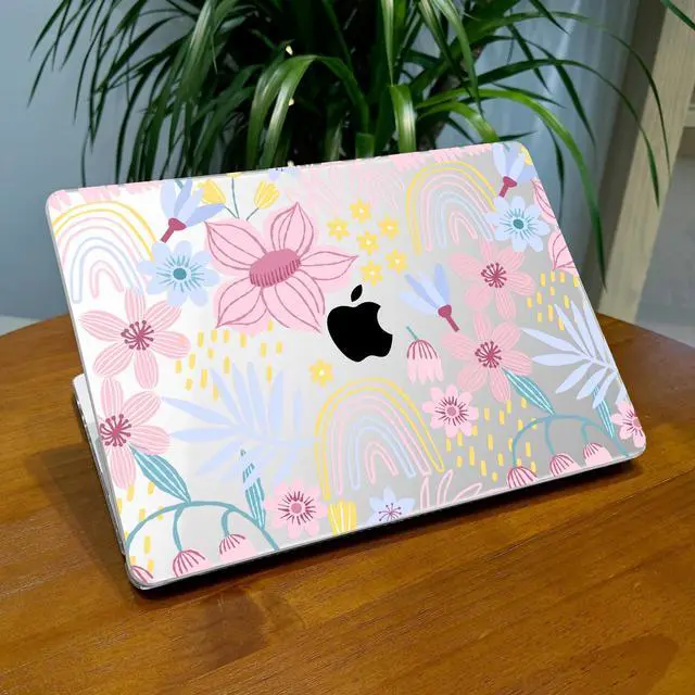 Alt view image 4 of 5 - Lepeoac Case for MacBook Air 15 Inch 2025 2024 2023 Release M4 A3241 M3 A3114 M2 A2941, Hard Shell with Screen Protector & Keyboard Cover, Compatible with Touch ID, Florals