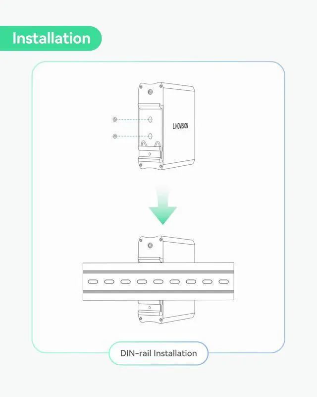 Alt view image 5 of 5 - [(Upgraded)]  LINOVISION Industrial Gigabit 30W PoE Splitter with Switchable DC12V/24V Output and Passive PoE Output for Wireless Bridges Like UB Loco5AC, Designed for Cameras and IoT Systems
