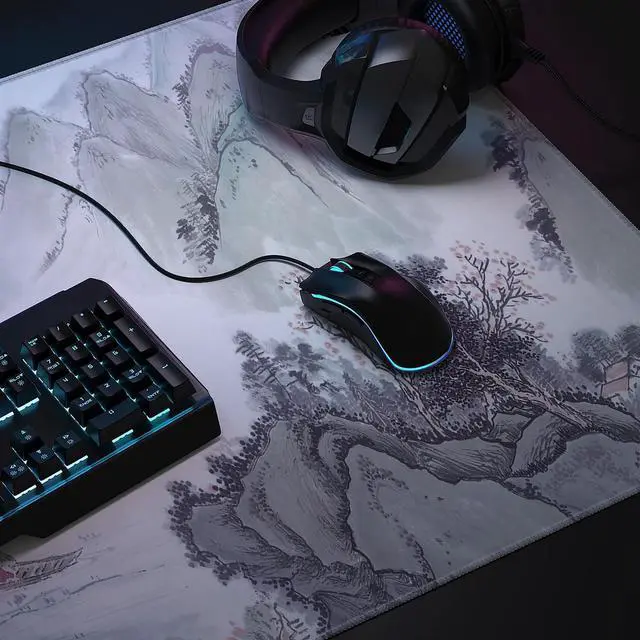 Alt view image 5 of 5 - LL-COEUR XXL Landscape Gaming Mouse Pad Computer Keyboard Mat Office Desk Pad (Landscape 1, 39.3" x 19.6" x 0.12")