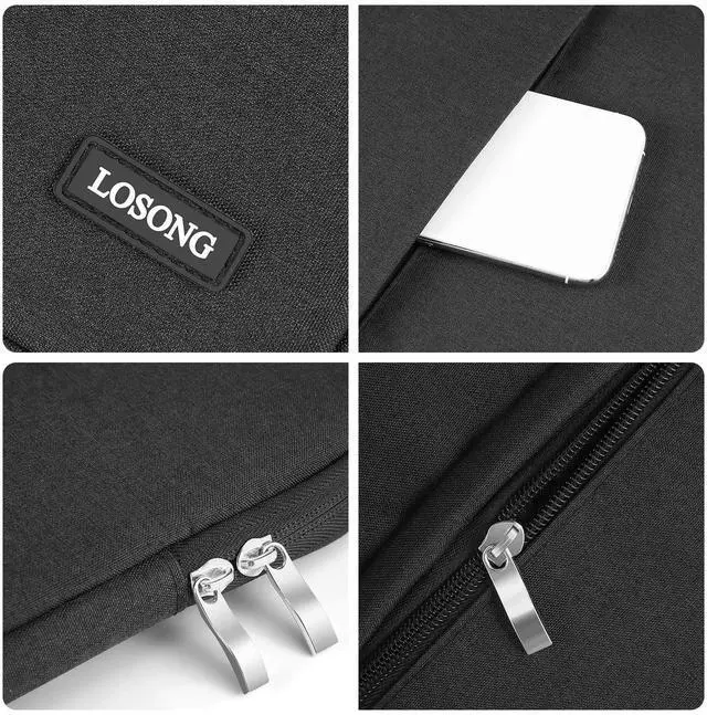 Alt view image 4 of 5 - Losong 17.3 Inch Portable Monitor Case, Protective Carrying Sleeve for Most 17.3 Inch Portable Monitors, Water Resistant Laptop Display Bag with Accessory Pocket, Size-16.3"x10.6" Black