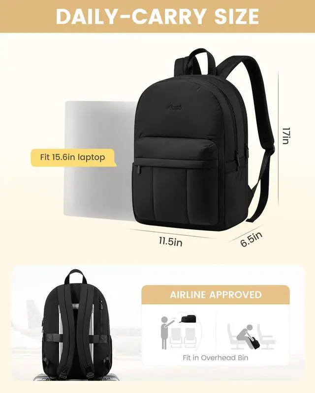 Alt view image 5 of 5 - LOVEVOOK Lightweight Puffer Laptop Backpack For Women, 15.6 Inch