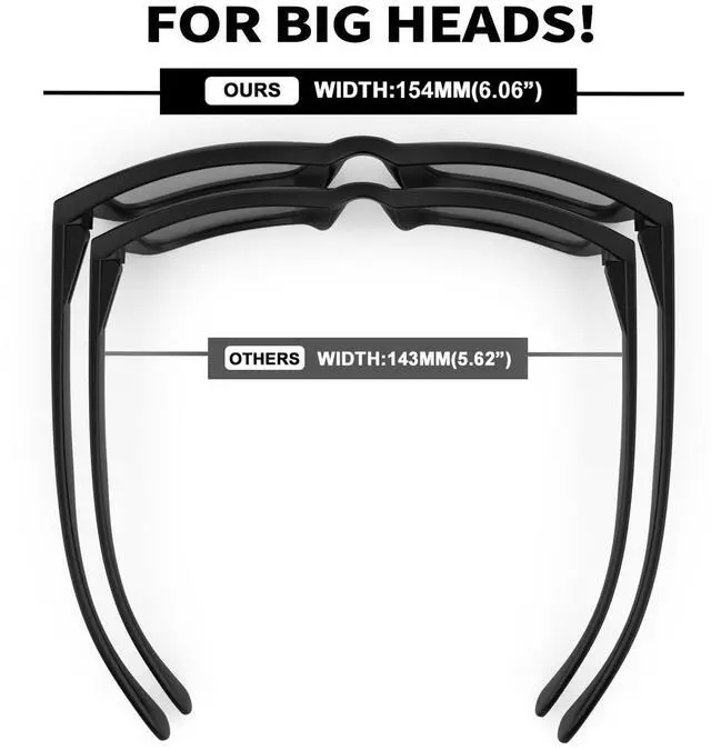 Alt view image 4 of 5 - MAXJULI Blue Light Blocking Glasses and Polarized Sports Sunglasses for Big Heads 6001&8228