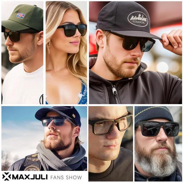 Alt view image 5 of 5 - MAXJULI Blue Light Blocking Glasses and Polarized Sports Sunglasses for Big Heads 6001&8228