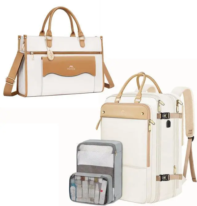 MATEIN Women's Expandable Travel Backpack - 52L Carry On With USB Port & Shoe Compartment