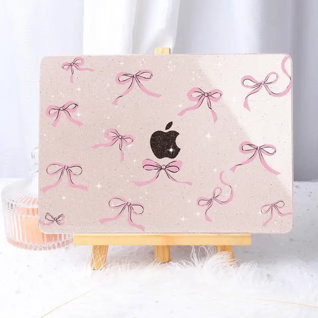 Alt view image 4 of 5 - May Chen for MacBook Air 13.6 inch Case A3240 M4 A3113 M3 A2681 M2 with Retina Dispaly, 2025 2024 2023 2022 Release, Plastic Hard Shell Case with Keyboard Cover, Sakura Pink Glitter Bow