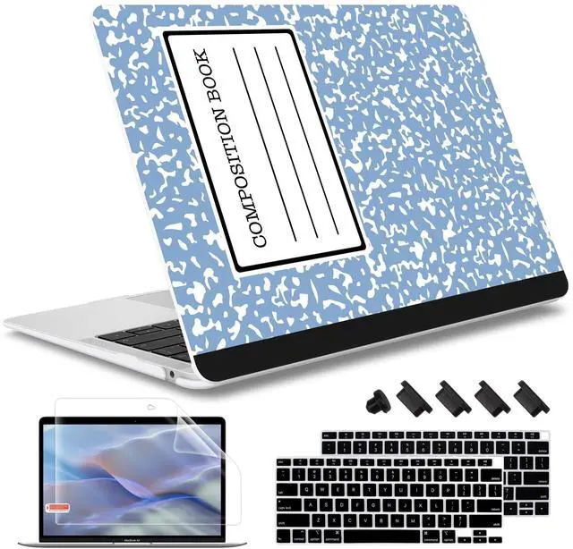 Main image of May Chen Compatible with MacBook Air 13 inch Case 2021, 2020 2019 2018 Release Model: M1 A2337 A2179 A1932, Plastic Hard Shell Case Cover with Keyboard Cover, Composition Book