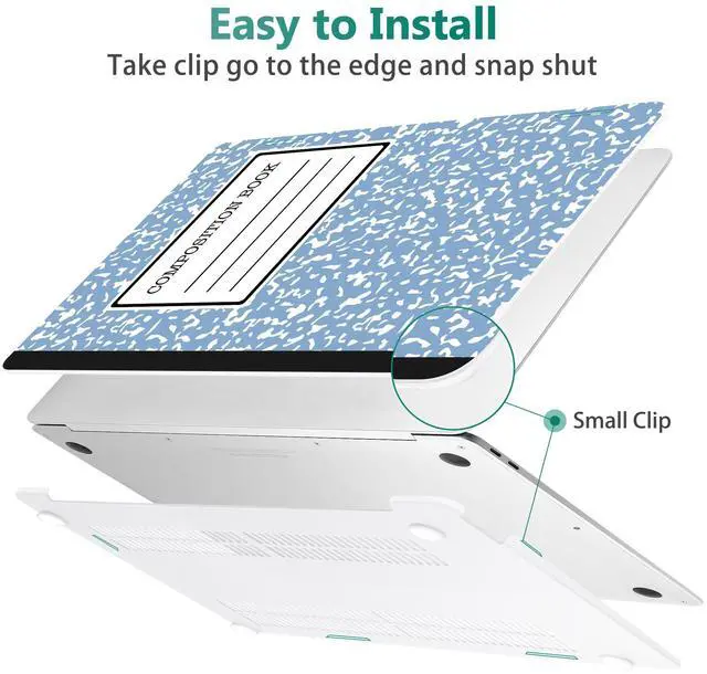 Alt view image 4 of 5 - May Chen Compatible with MacBook Air 13 inch Case 2021, 2020 2019 2018 Release Model: M1 A2337 A2179 A1932, Plastic Hard Shell Case Cover with Keyboard Cover, Composition Book