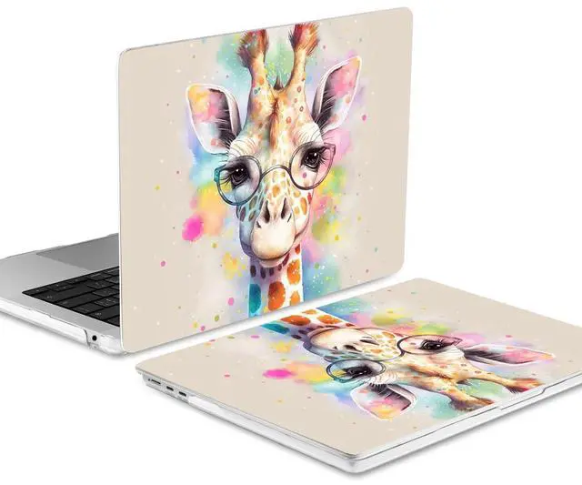 Alt view image 3 of 5 - MEEgoodo Case for M4/M3/M2 MacBook Air 13.6 inch 2025 2024 2022, Fit Model A3240/A3113/A2681, Laptop Hard Shell with Keyboard Cover & Screen Protector Compatible with MacBook Air 13 inch, Giraffe