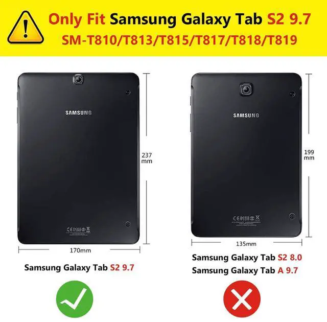 Alt view image 2 of 5 - Case for Samsung Galaxy Tab S2 9.7 2015 (SM-T810/T813/T815/T817/T818/T819),Portable Heavy Duty Dropproof Protective Cover Case with 360 Rotating Stand,Handle & Shoulder Strap,Stylus Pen (New Blue)