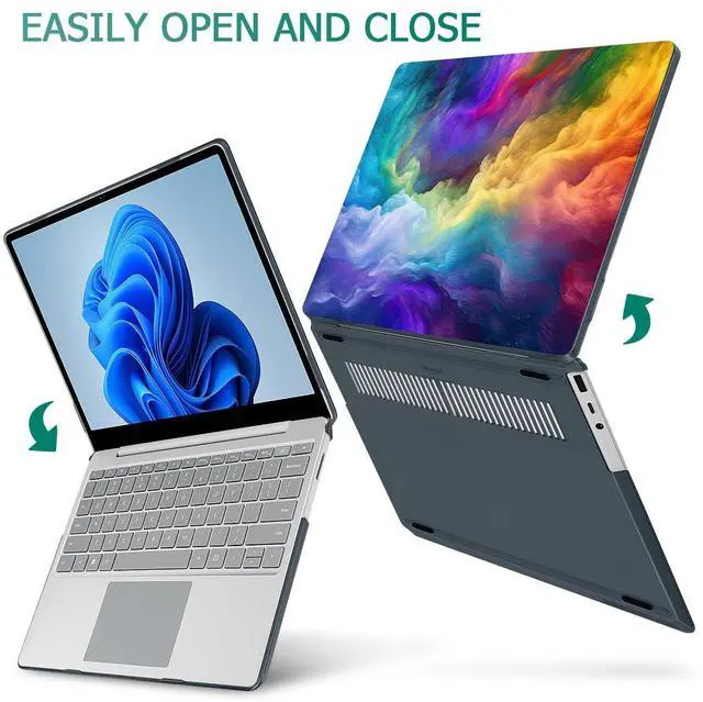 Alt view image 4 of 5 - Mektron Case for 13.5" Microsoft Surface Laptop 5/4/3 with Metal Palm Rest Model 1951/1868, 2019/2021/2022 Release Plastic Hard Shell Cover with Screen Protector + Keyboard Cover, Rainbow Cosmic