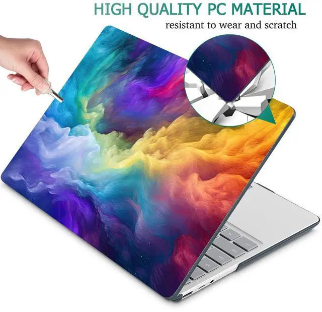 Alt view image 5 of 5 - Mektron Case for 13.5" Microsoft Surface Laptop 5/4/3 with Metal Palm Rest Model 1951/1868, 2019/2021/2022 Release Plastic Hard Shell Cover with Screen Protector + Keyboard Cover, Rainbow Cosmic