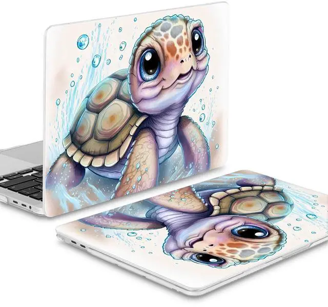 Alt view image 5 of 5 - Mektron Case for MacBook Pro 16 Inch A2141 Cover 2019 Release 16" with Liquid Retina Display/Touch ID, Plastic Hard Shell with Keyboard Skin & Screen Protector & Dust Plug, Cute Turtle