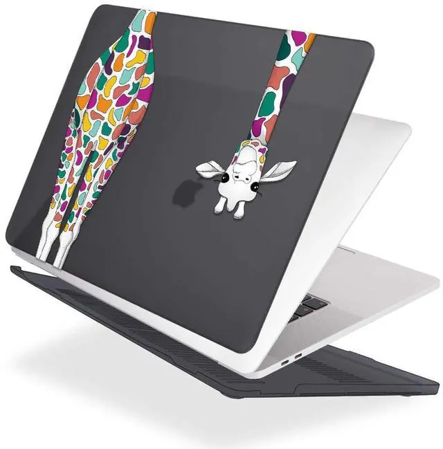 Alt view image 3 of 5 - Mektron for MacBook Pro 16 Case A2141 2020 2019 Release, Matte Black Colorful Giraffe Smooth Hard Shell Cover 16 inch Laptop Case w/Keyboard Skin & Screen Protector & Dust Plug