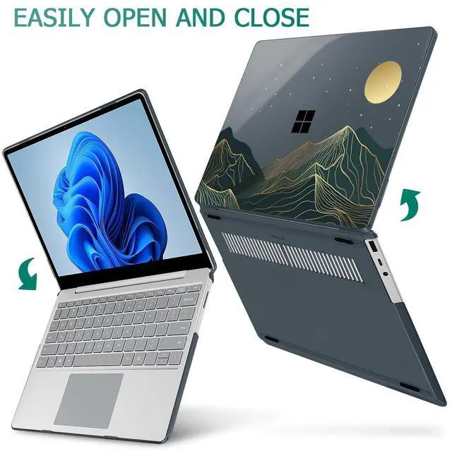 Alt view image 4 of 5 - Mektron Case for 13.5" Microsoft Surface Laptop 5/4/3 with Metal Palm Rest Model 1951/1868, 2019/2021/2022 Release Plastic Hard Shell Cover with Screen Protector, Abstract Mountain C112