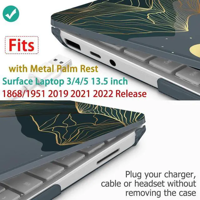 Alt view image 3 of 5 - Mektron Case for 13.5" Microsoft Surface Laptop 5/4/3 with Metal Palm Rest Model 1951/1868, 2019/2021/2022 Release Plastic Hard Shell Cover with Screen Protector, Abstract Mountain C112